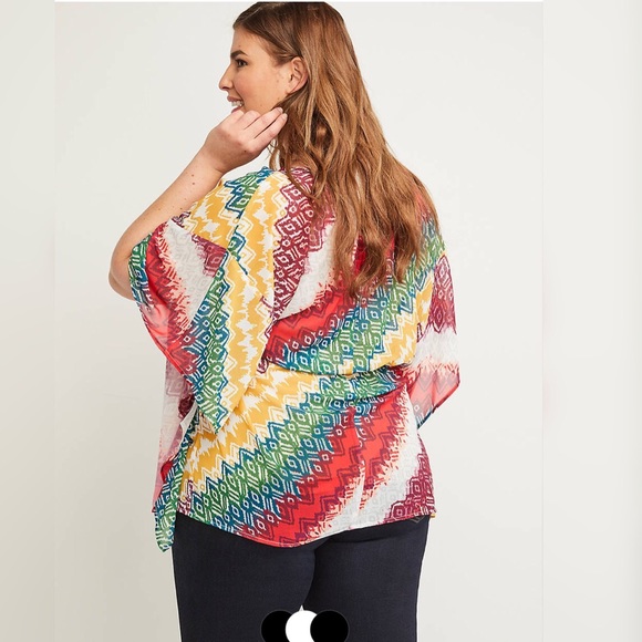 Lane Bryant Printed Chiffon Top - Size 18/20 - Picture 2 of 4